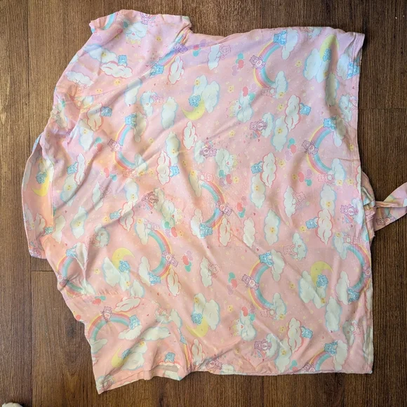 Care Bears Rainbows & Clouds Tie-Front Girls Woven Button-Up - Picture 6 of 7